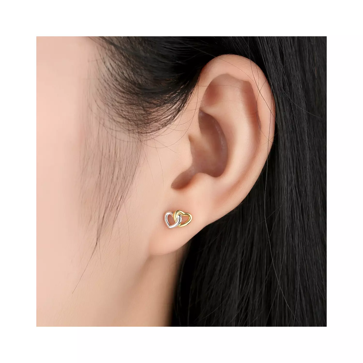 Cercei argint inimi impreunate [3]