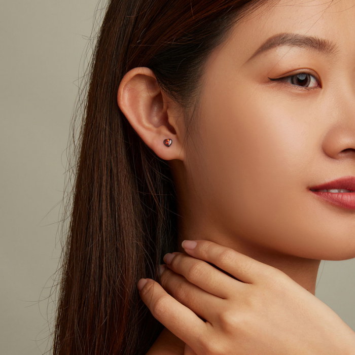 Cercei argint inimioare rosii [7]