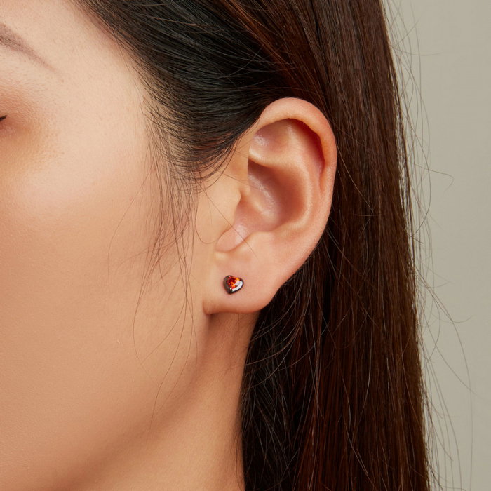 Cercei argint inimioare rosii [5]