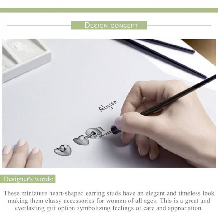 Cercei argint inimioare 4 mm [9]