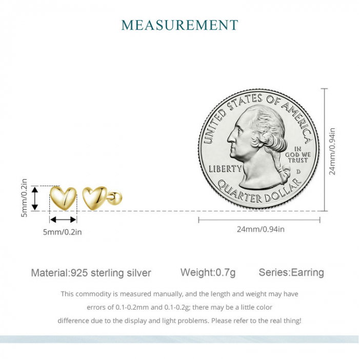 Cercei argint inimioare 5 mm [10]