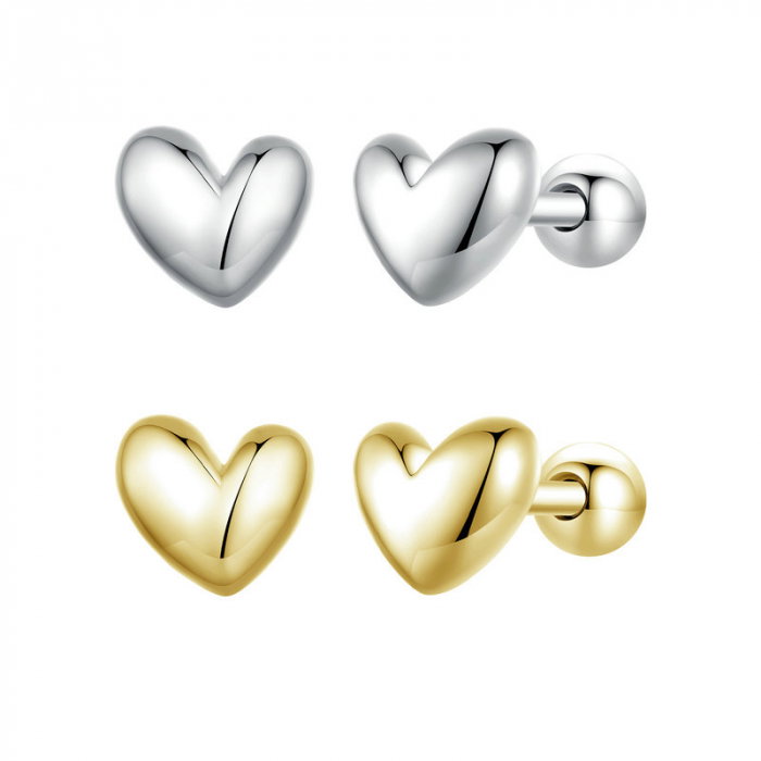 Cercei argint inimioare 5 mm [15]