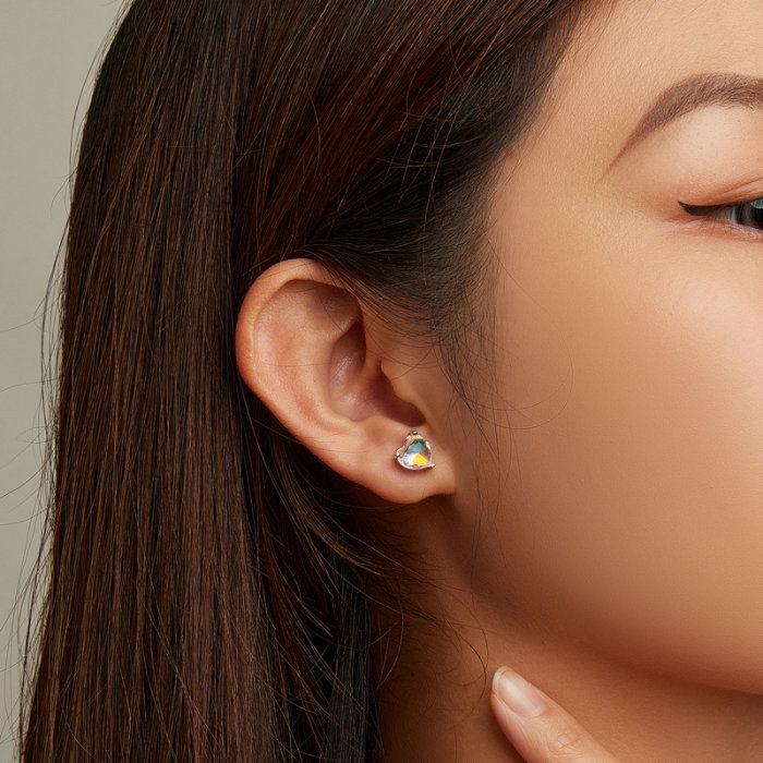 Cercei argint inimioare cu reflexii multicolore Aurora Borealis [6]