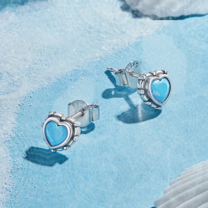 Cercei argint inimioare turcoaz [7]