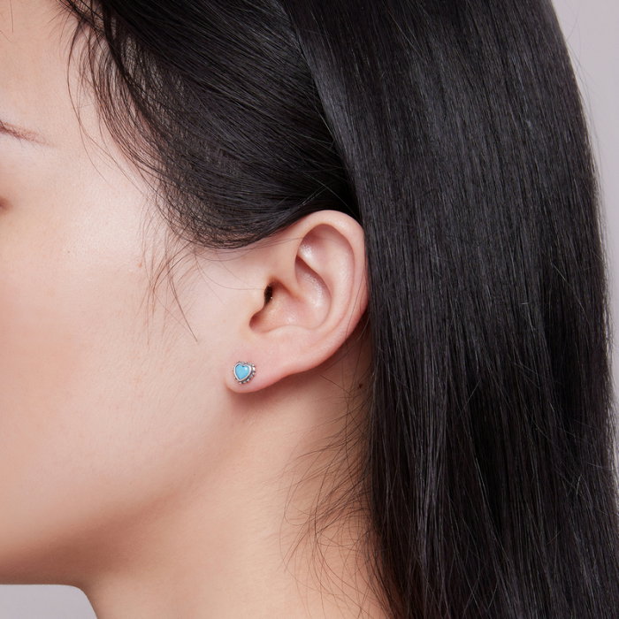 Cercei argint inimioare turcoaz [6]