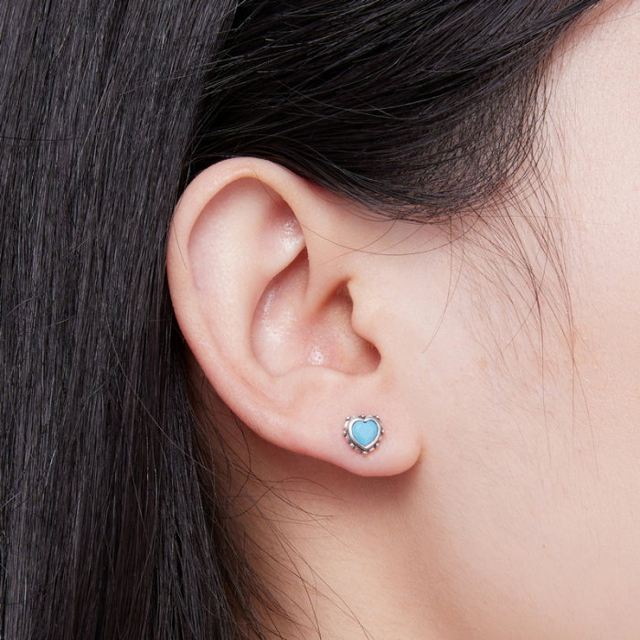 Cercei argint inimioare turcoaz [4]