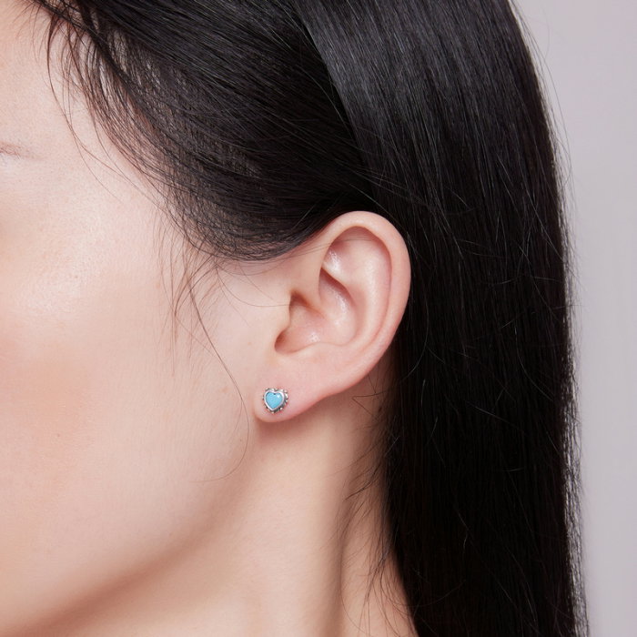 Cercei argint inimioare turcoaz [8]