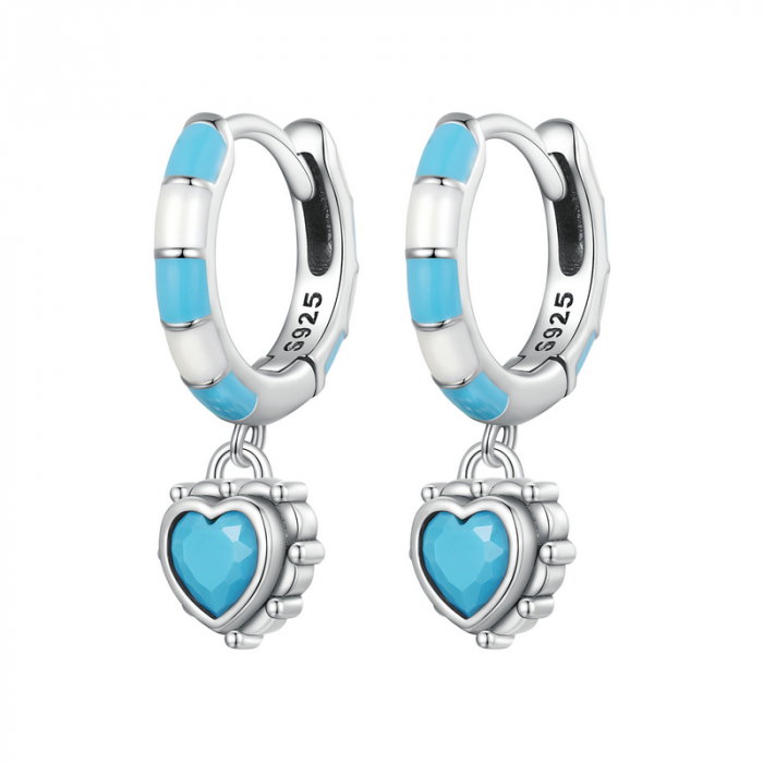 Cercei argint inimioare turcoaz [1]