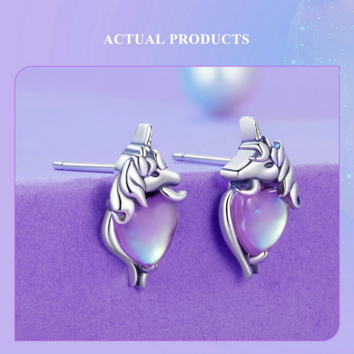 Cercei argint inimioare cu unicorni [17]