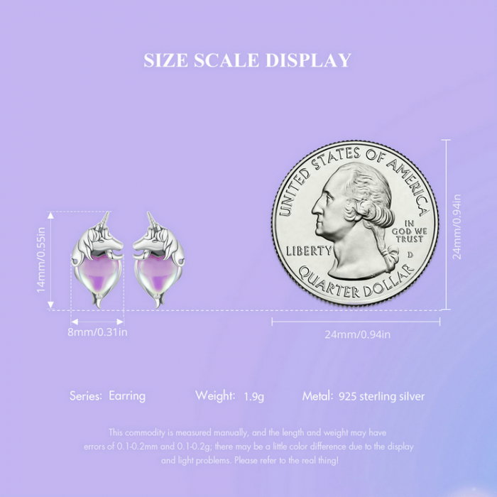 Cercei argint inimioare cu unicorni [13]