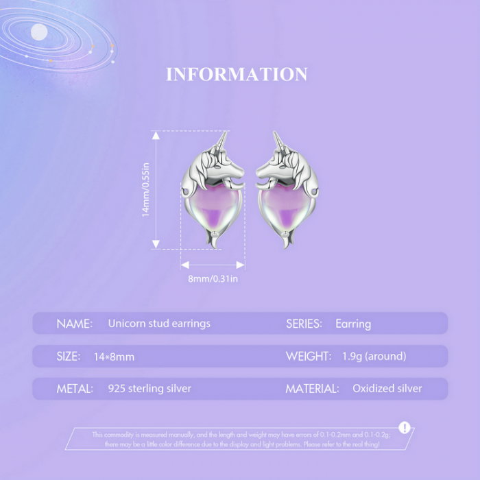 Cercei argint inimioare cu unicorni [12]