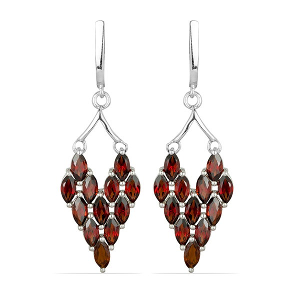 Cercei argint Isabela, 925, cu granat - EVA0047 [1]