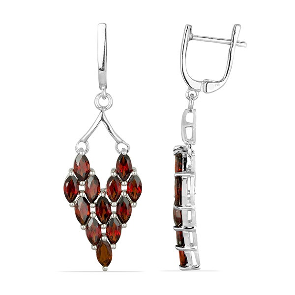 Cercei argint Isabela, 925, cu granat - EVA0047 [2]