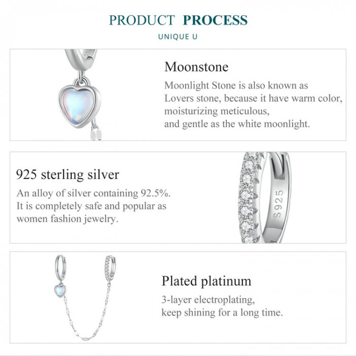 Cercel argint cu dubla prindere, lant si piatra lunii [10]