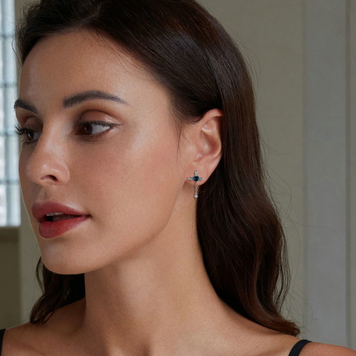 Cercei argint lant incrucisat [2]