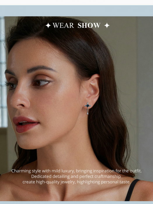 Cercei argint lant incrucisat [12]