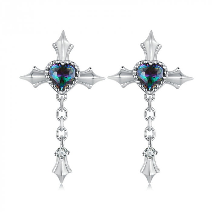 Cercei argint lant incrucisat [9]