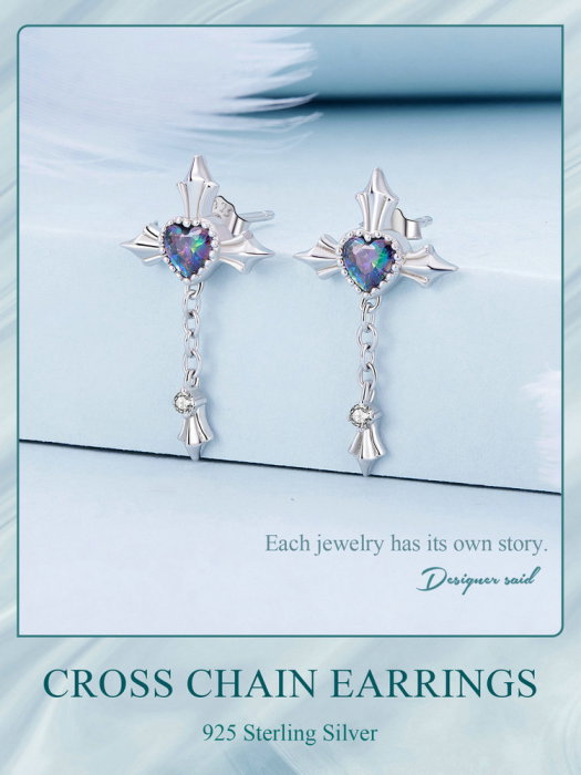 Cercei argint lant incrucisat [14]