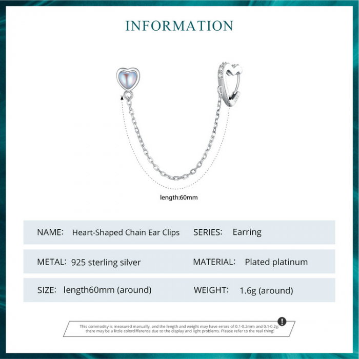 Cercel argint lant si inimioare [11]