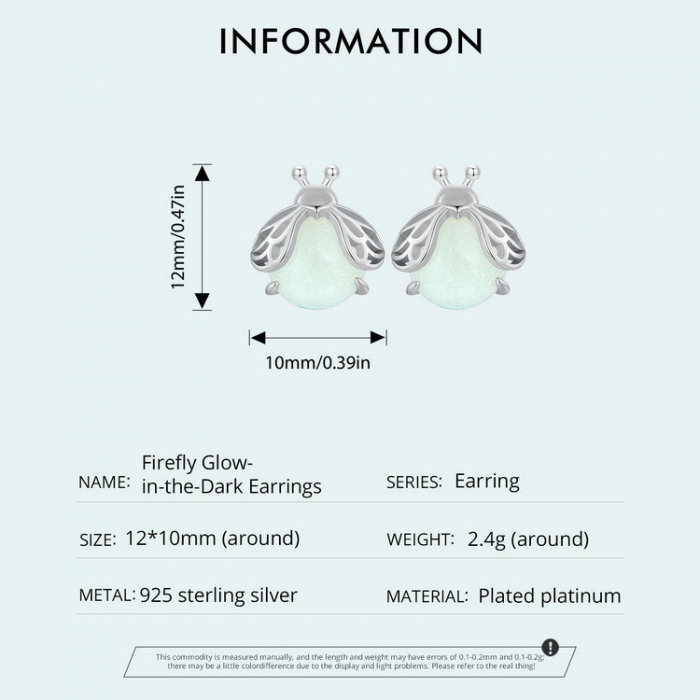 Cercei argint licurici fosforescenti [10]