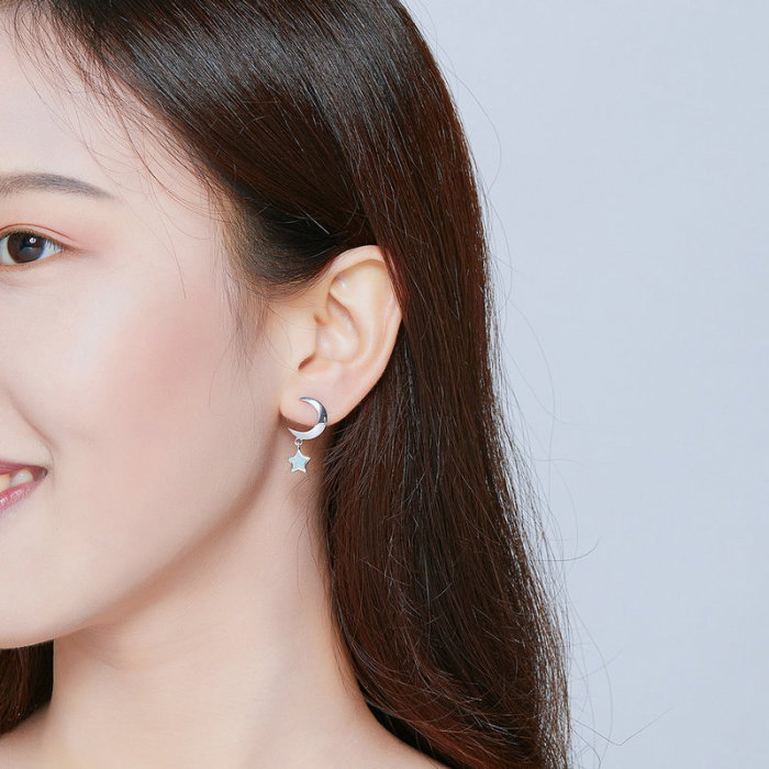 Cercei argint Luna si Luceafarul cu Opal [8]