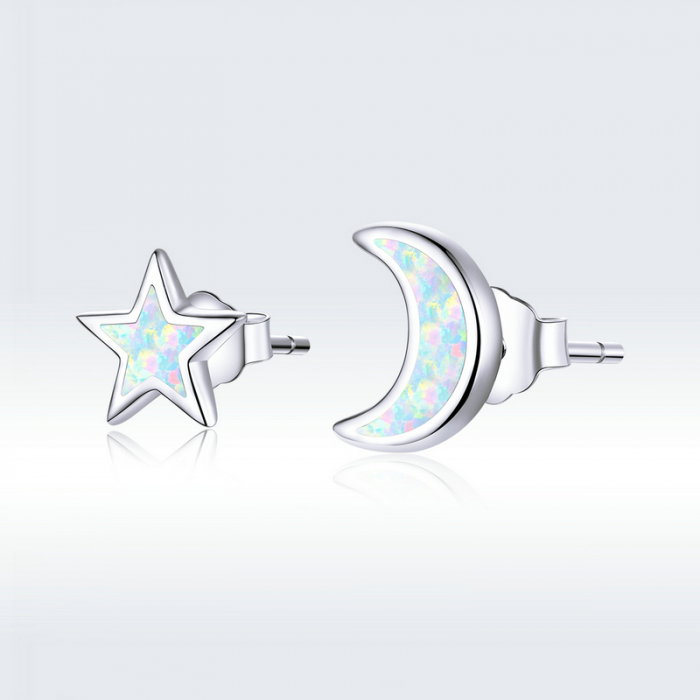 Cercei argint Luna si Luceafarul cu Opal [8]