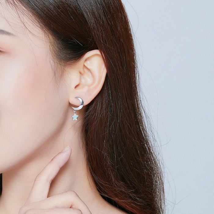 Cercei argint Luna si Luceafarul cu Opal [6]