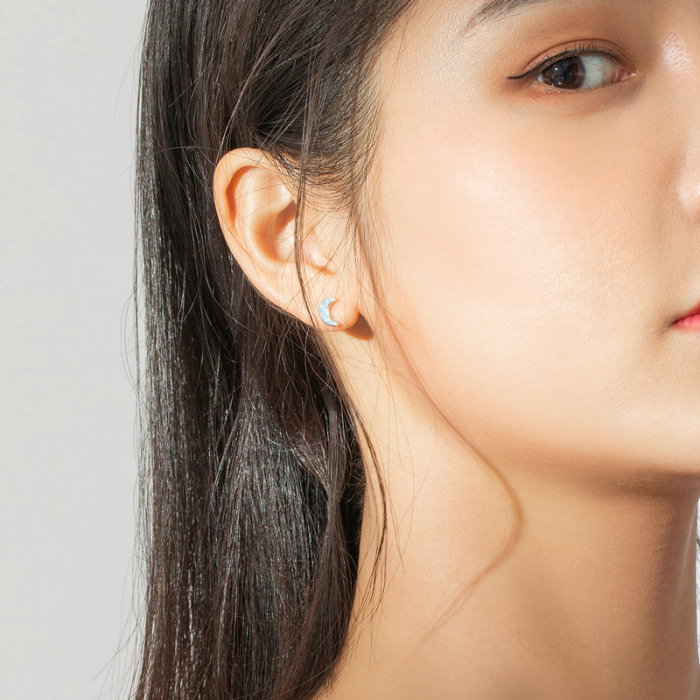 Cercei argint Luna si Luceafarul cu Opal [6]