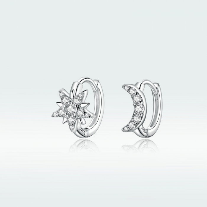 Cercei argint luna si stea placati cu rodiu [14]