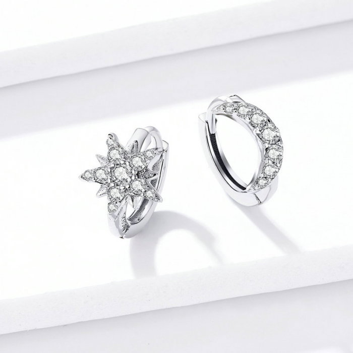 Cercei argint luna si stea placati cu rodiu [7]