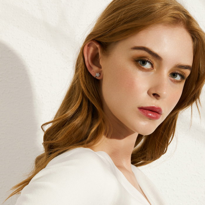 Cercei argint luna si stea placati cu rodiu [4]