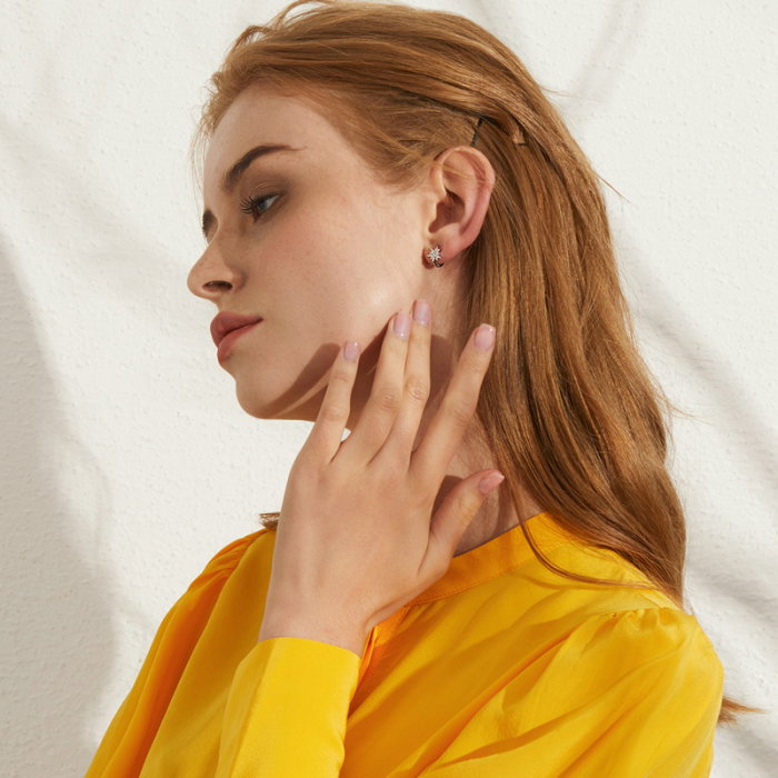 Cercei argint luna si stea placati cu rodiu [8]