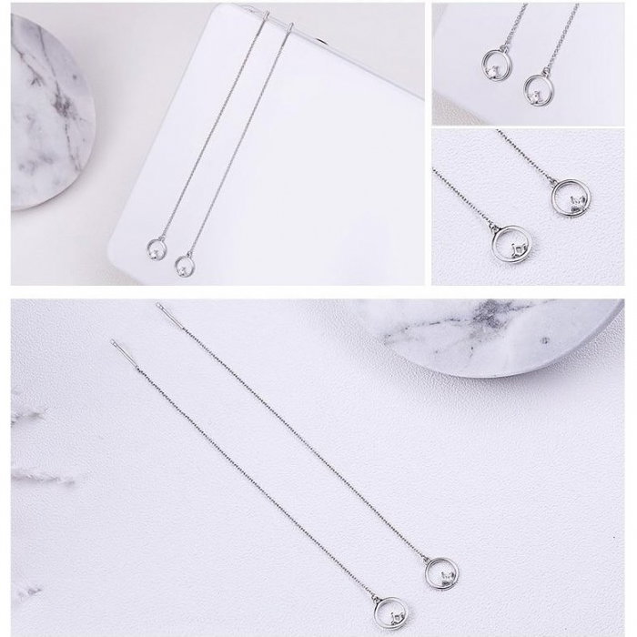 Cercei argint lungi cu cercuri placati cu rodiu [4]