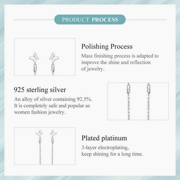 Cercei argint lungi cu fluturasi [10]