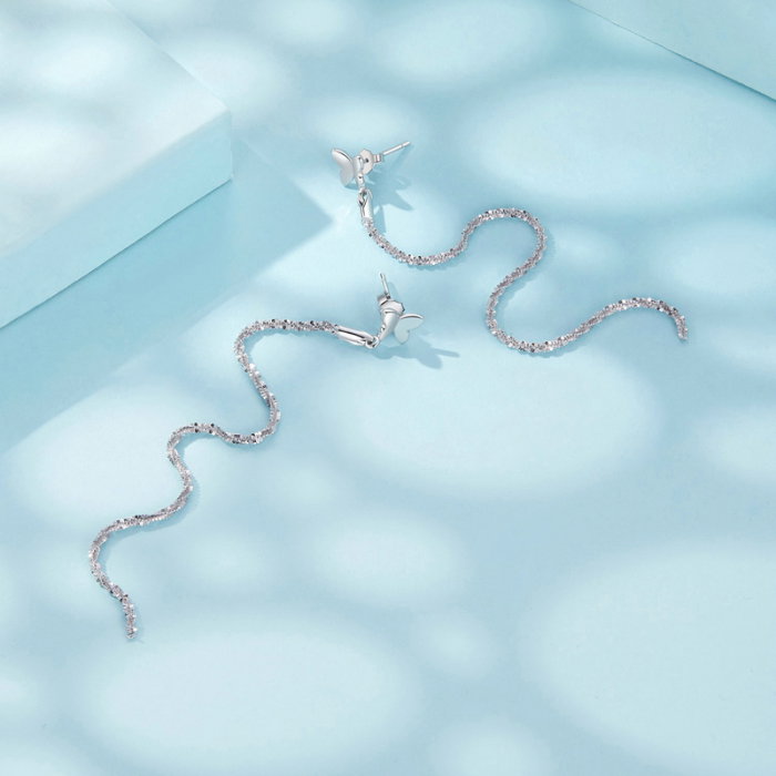 Cercei argint lungi cu fluturasi [6]