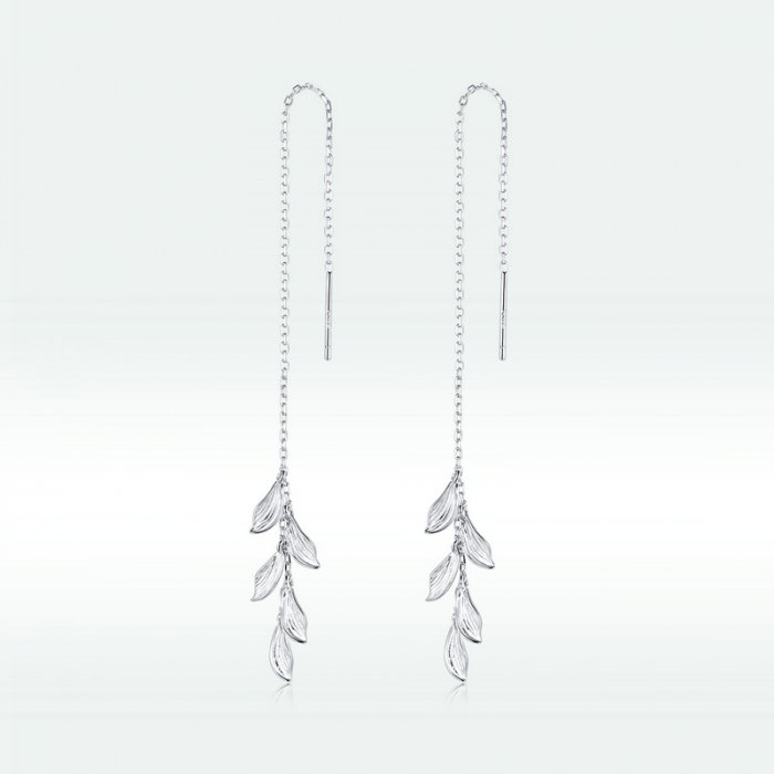 Cercei argint lungi cu frunza [8]