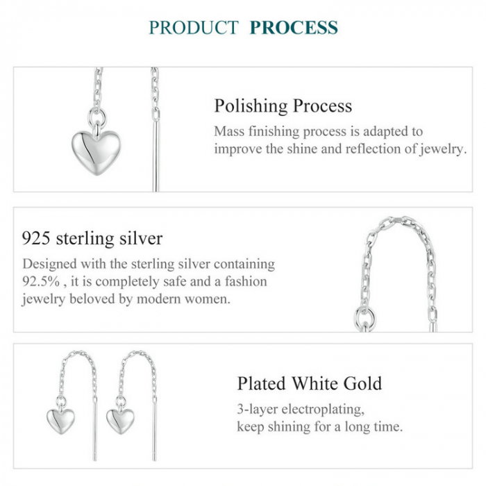 Cercei argint lungi cu inimioare [9]