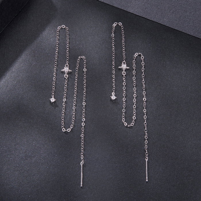 Cercei argint lungi cu Moissanit [3]