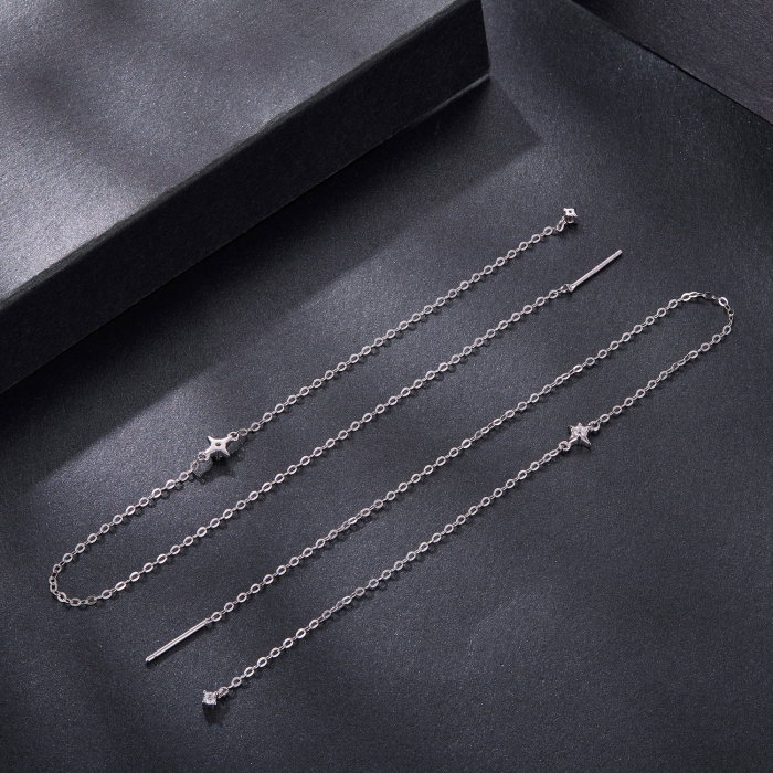 Cercei argint lungi cu Moissanit [4]