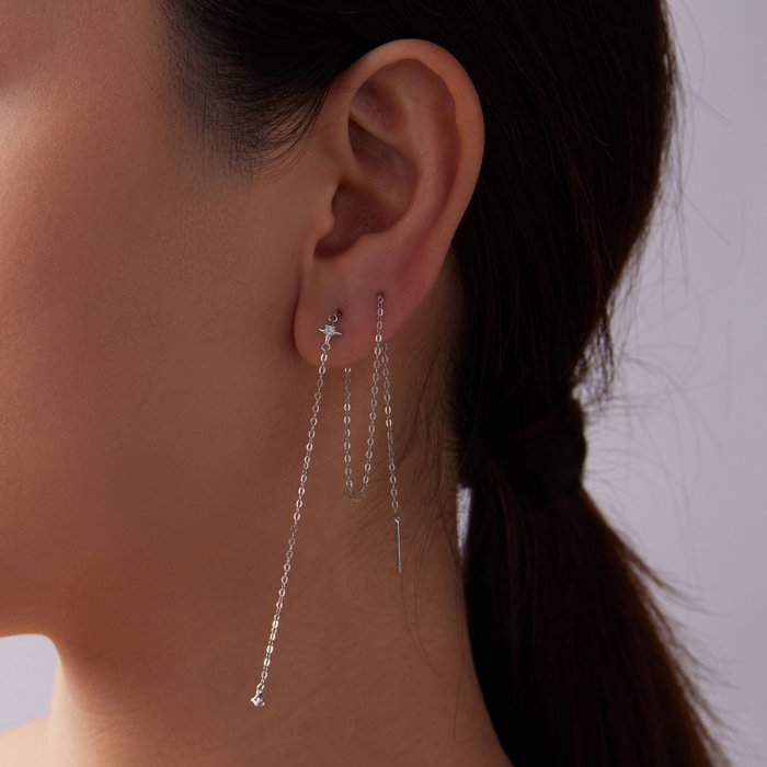 Cercei argint lungi cu Moissanit [8]