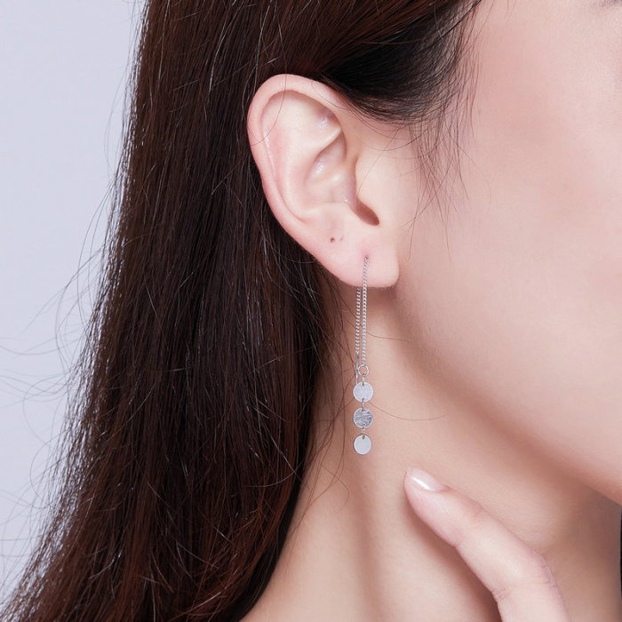 Cercei argint lungi cu paiete [2]