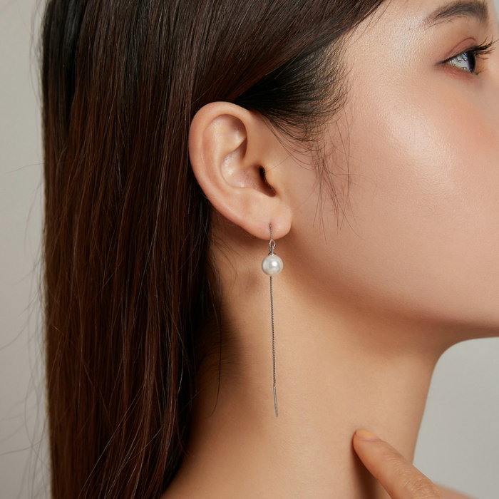 Cercei argint lungi cu perle [4]