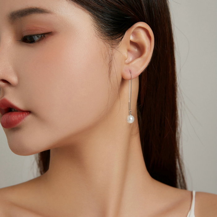 Cercei argint lungi cu perle [8]