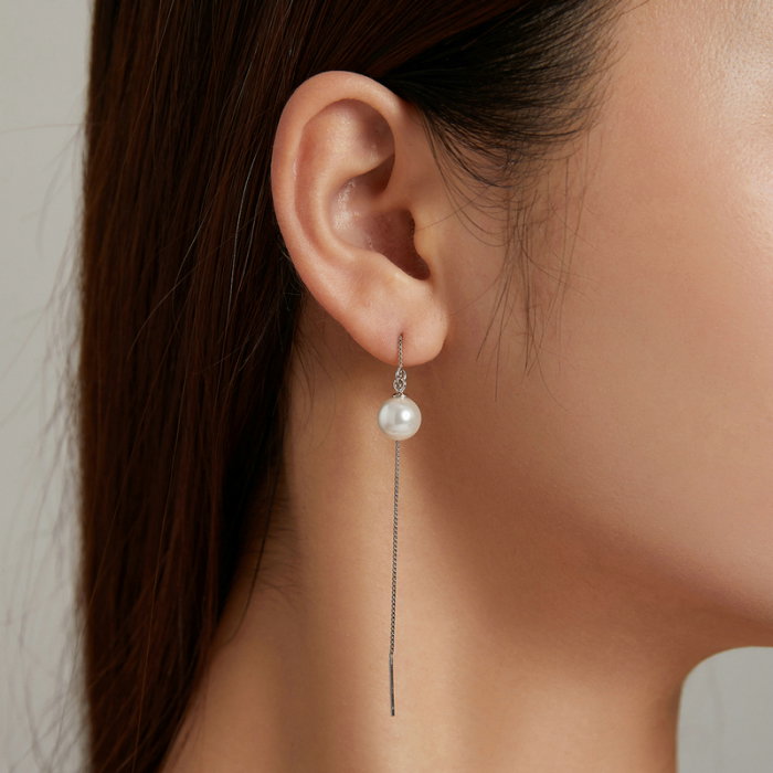 Cercei argint lungi cu perle [2]