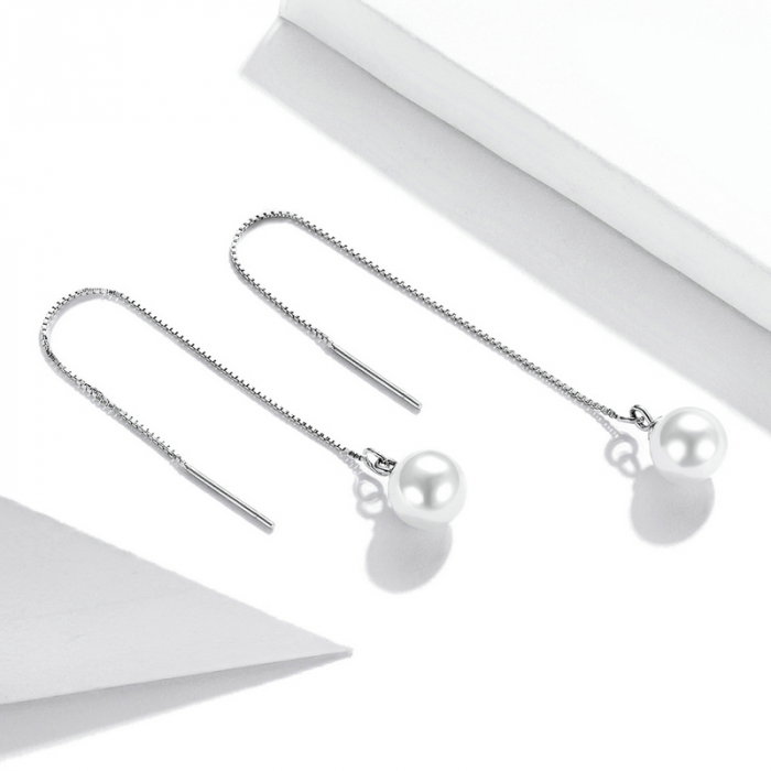 Cercei argint lungi cu perle [5]