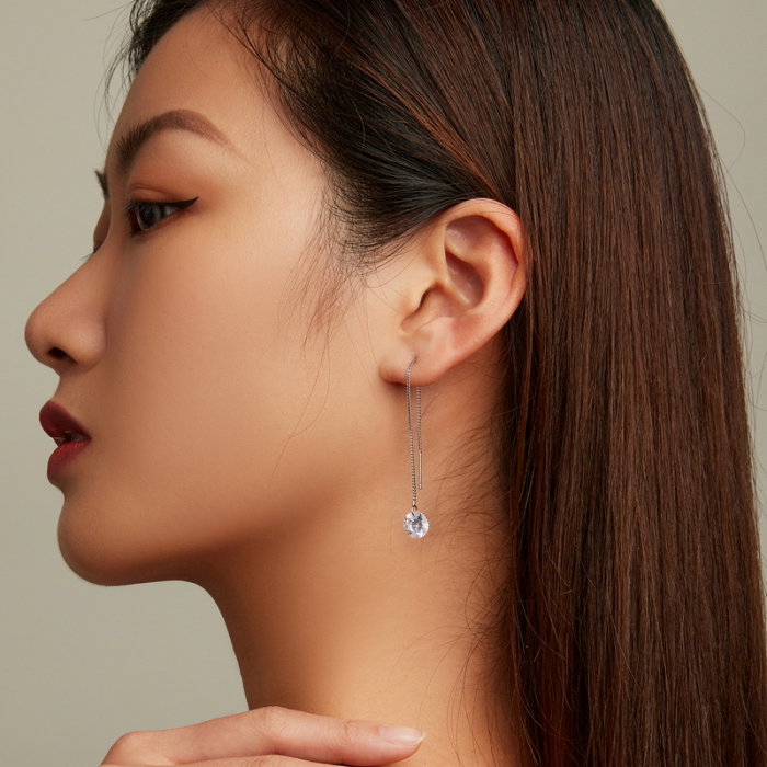 Cercei argint lungi cu zirconii [6]