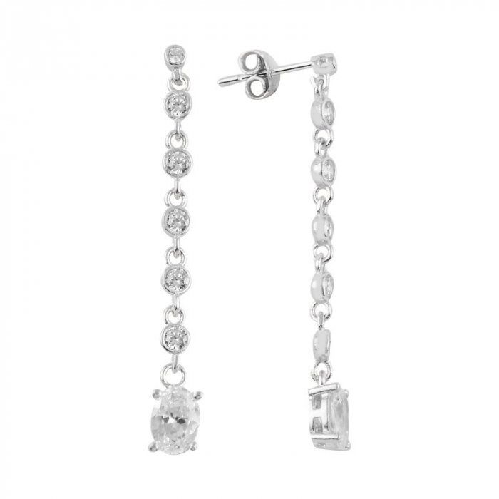 Cercei argint lungi cu zirconii [1]