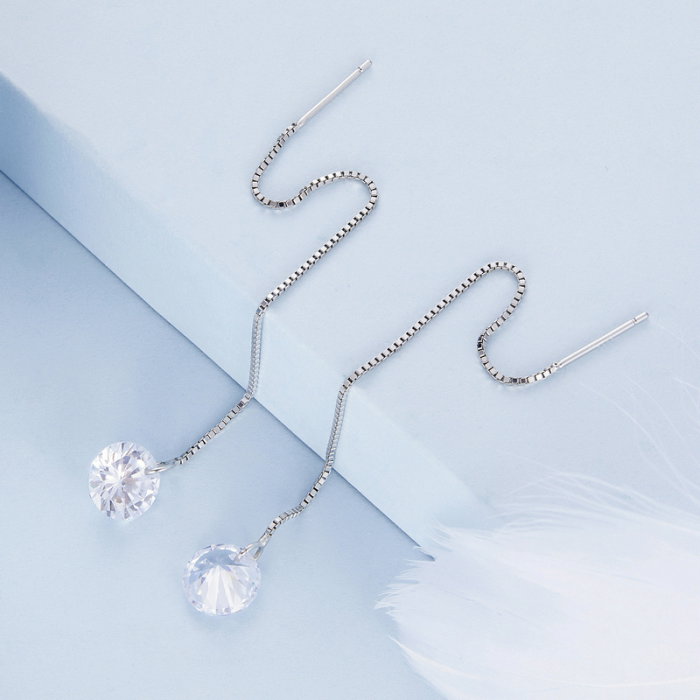 Cercei argint lungi cu zirconii [5]