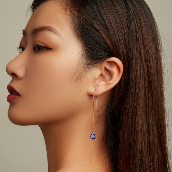 Cercei argint lungi cu zirconii [4]