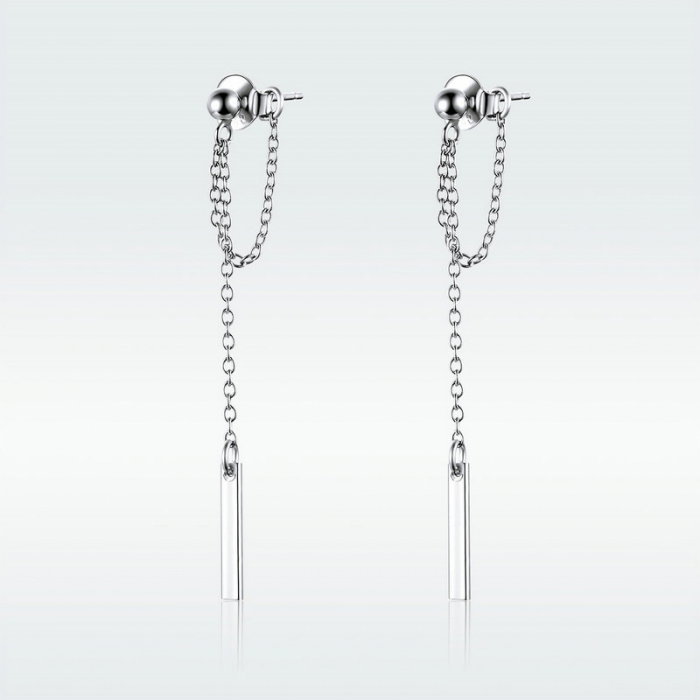 Cercei argint lungi placati cu rodiu [6]